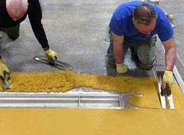 yellow fastop applied to concrete